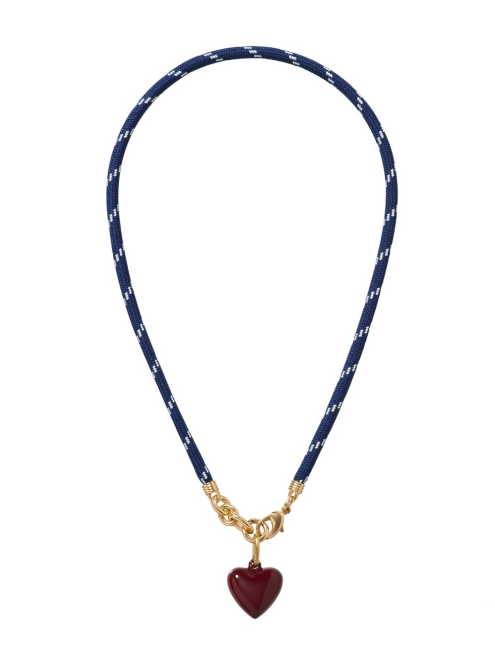 NWOT Roxanne Assoulin The Happy Cord
Charm Necklace Navy Cord Burgundy Heart
